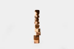Standing Totem Wood Sculpture, Still Stand No50 by Joel Escalona