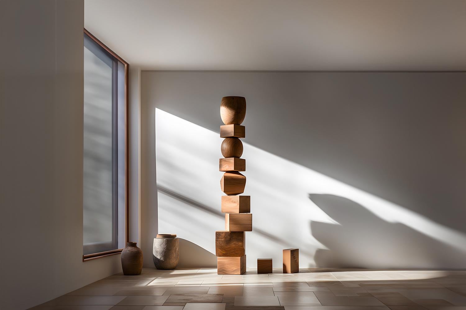 Mid-Century moderno Scultura in legno di Totem in piedi, Still Stand No50 di Joel Escalona in vendita