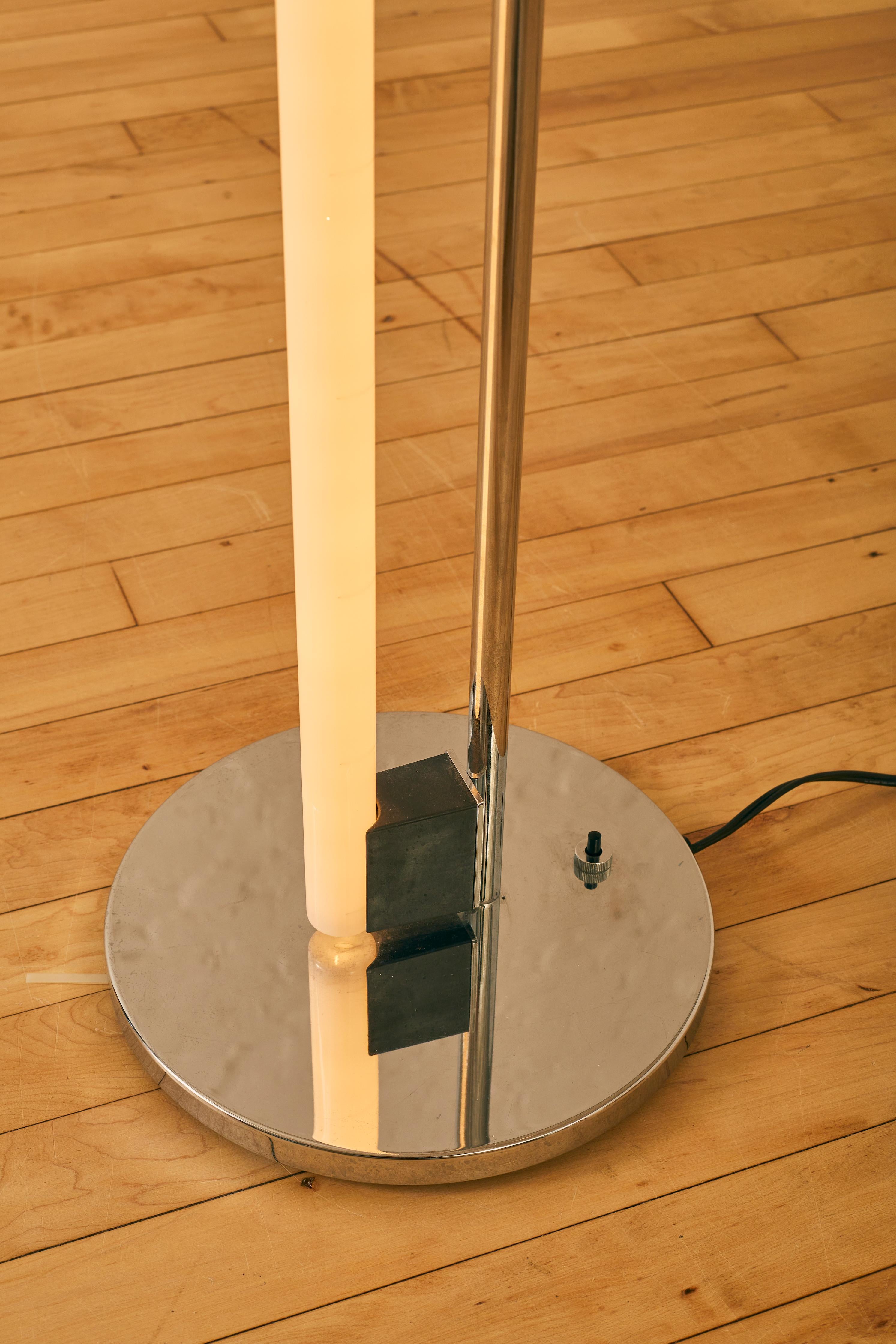 Standing Tube Light by Eileen Grey. Labeled Classicon Munich on the underside.


