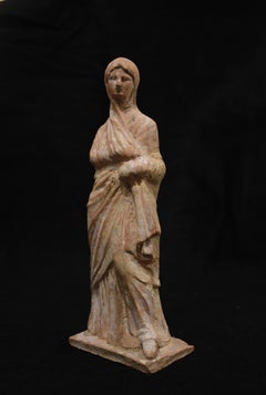 Standing Woman Statuette, Greece, Tanagra, IV–III Century BC