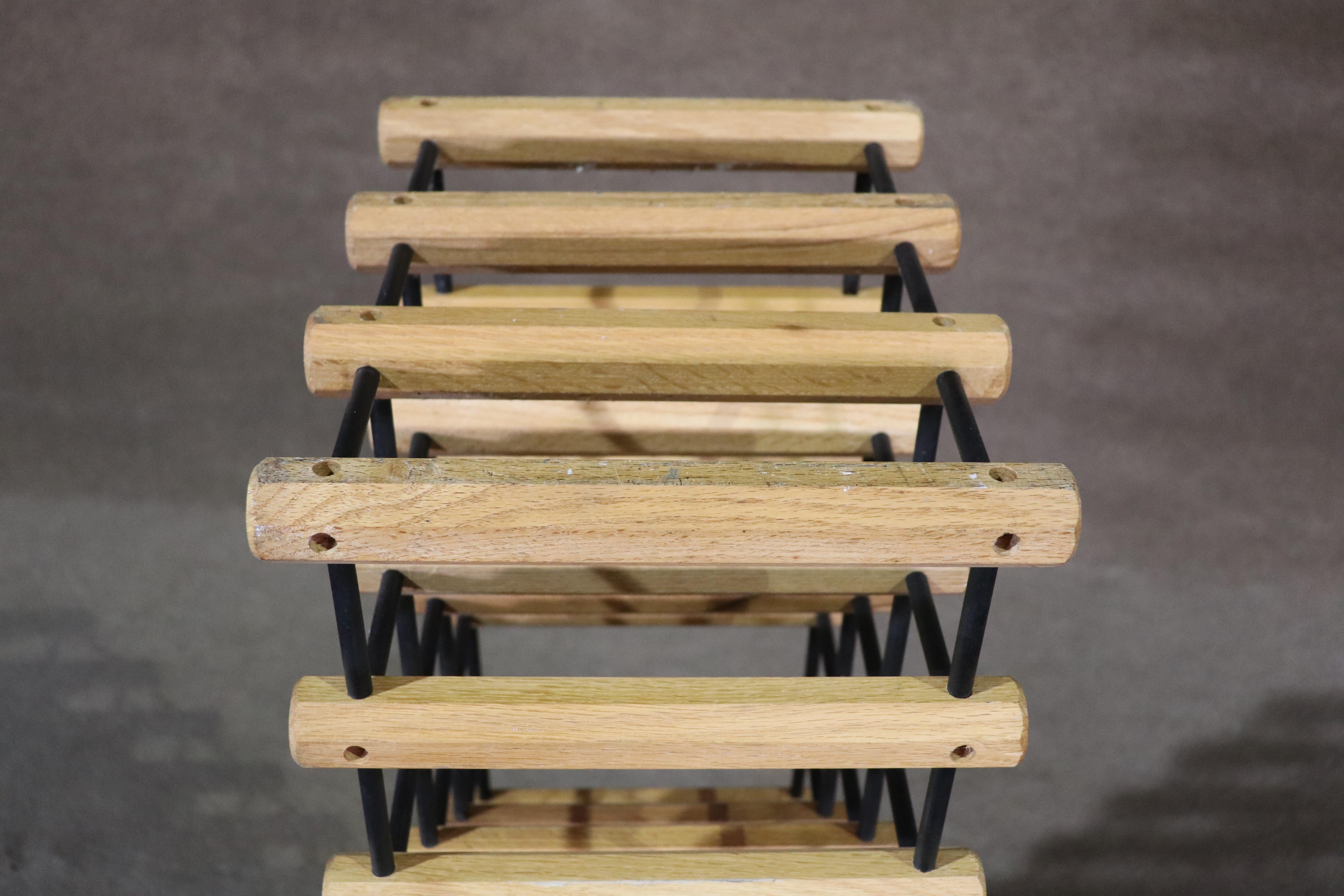 Standing Wood Wine Rack In Good Condition For Sale In Brooklyn, NY