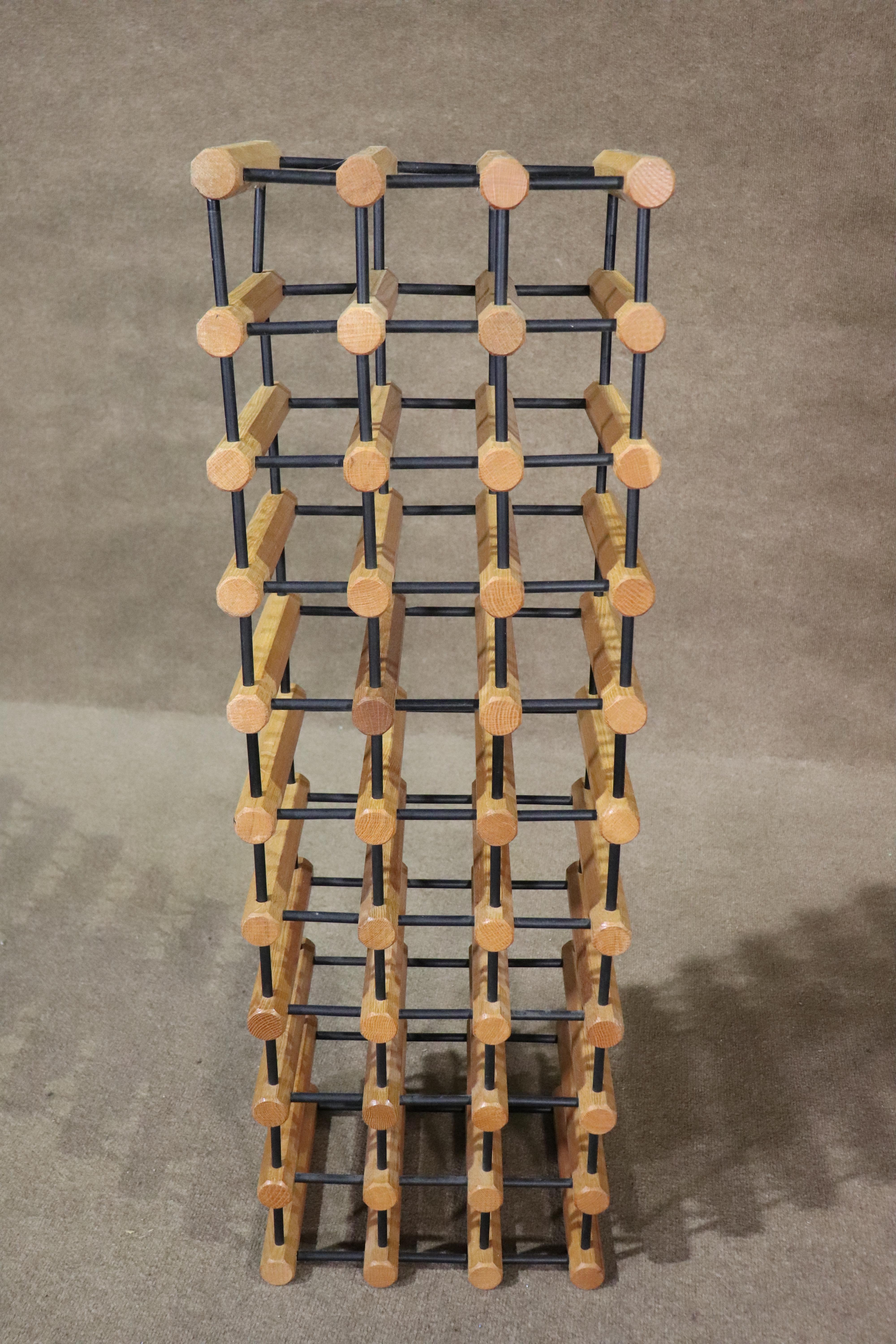 20th Century Standing Wood Wine Rack For Sale