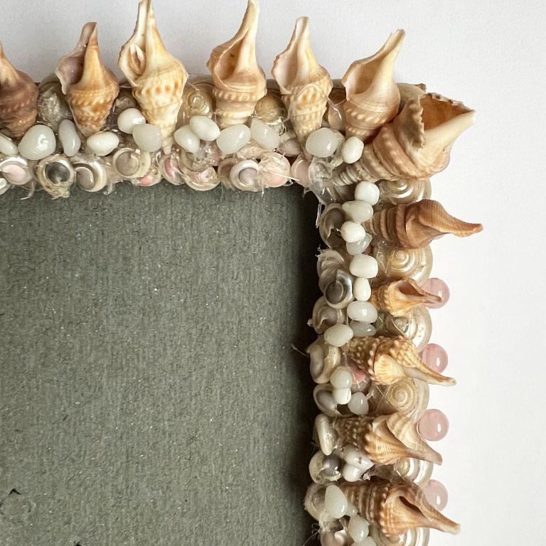 Standing Wooden Sea Shell Encrusted Photo Frame for 4