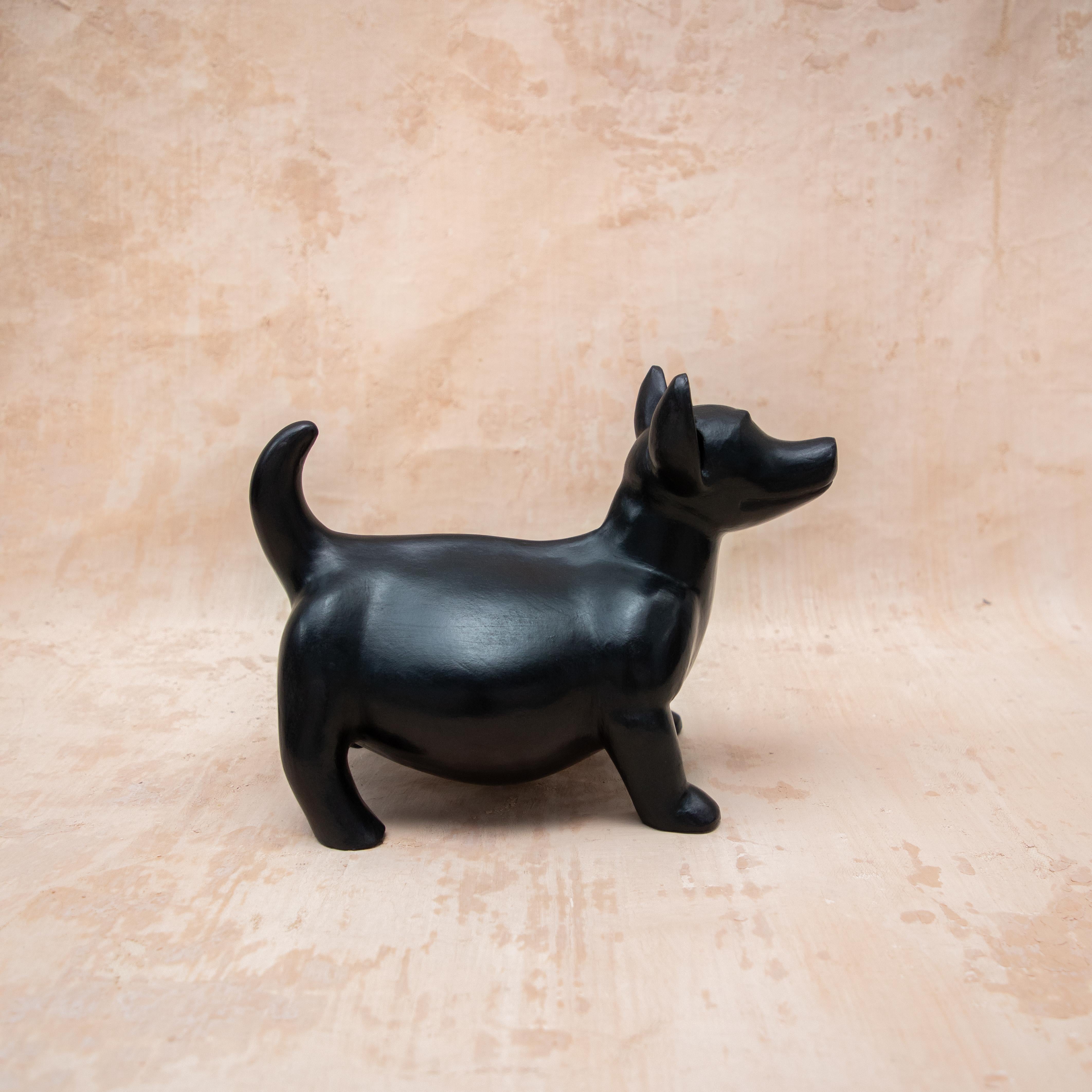 Standing Xolo by Onora
Dimensions: W 33.7 x H 25 cm
Materials: Clay

Xolo, short for xoloitzcuintle is a breed of dog that has long been a culturally-significant symbol in Mexico. These dogs were considered sacred by the Aztecs and the Mayans,