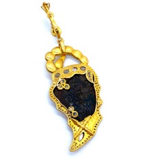 Standout Pendant Set with Roman Military Diploma and 1.37 Carat Rose-Cut Diamond