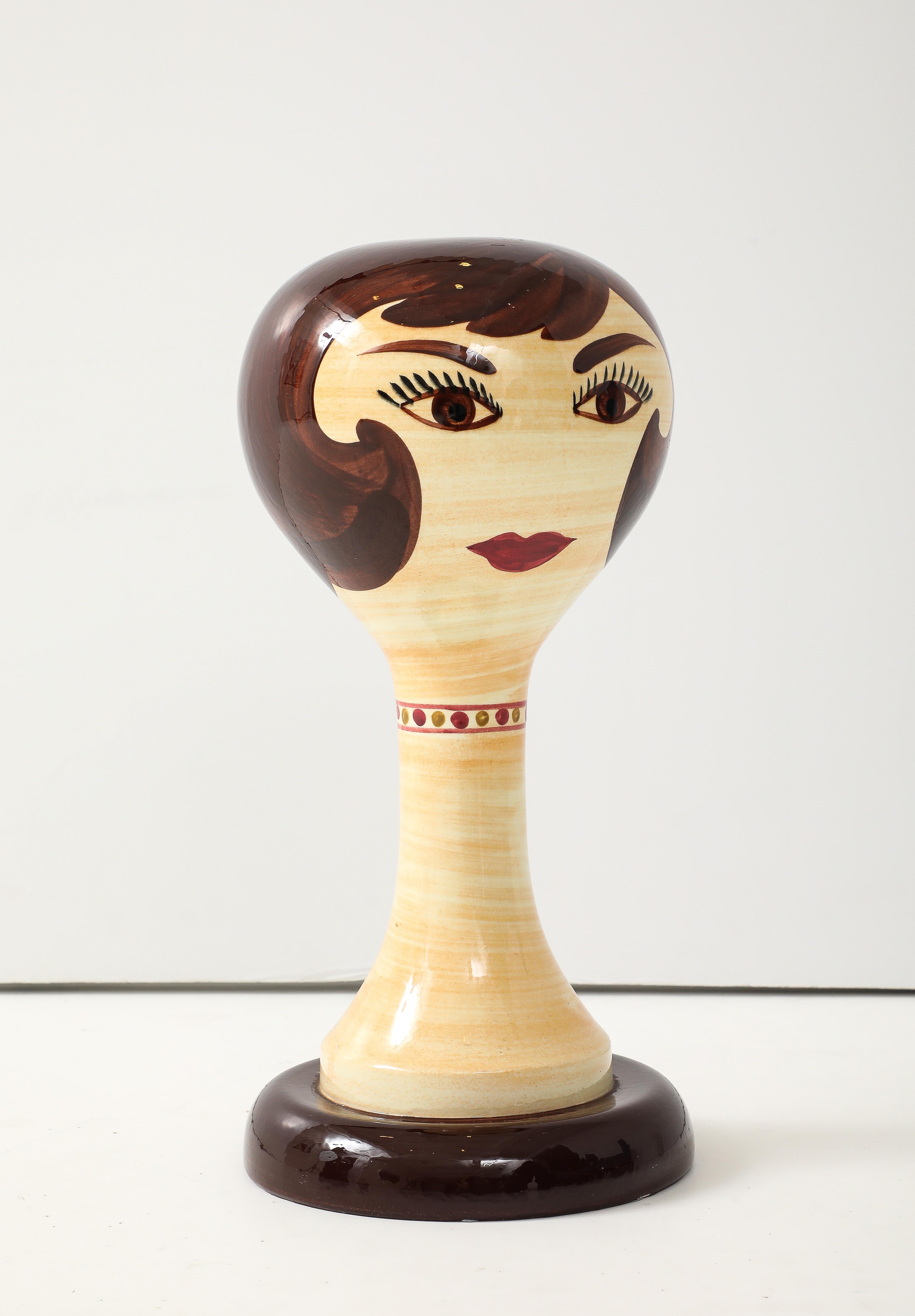 Hand-Painted Stangl Mid Century Ceramic Bust