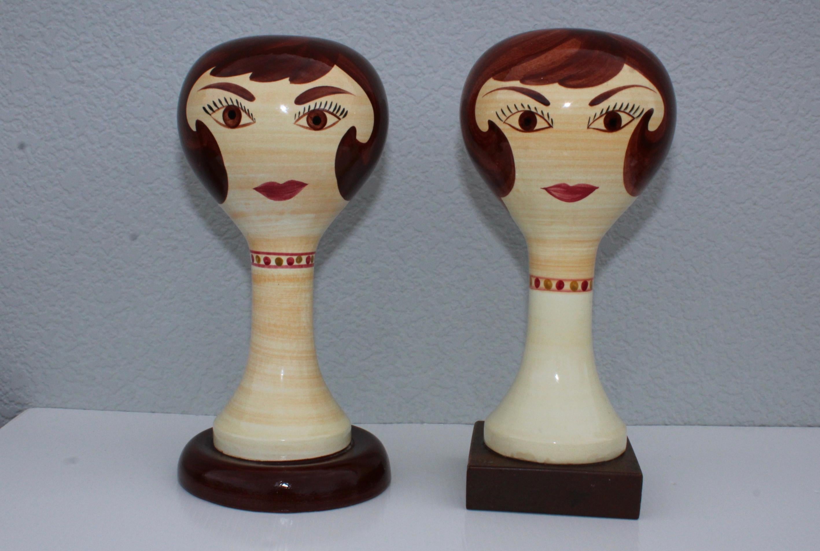 Mid-20th Century Stangl Pottery Modernist Hat Stands Collection