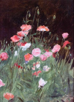 Stanhope A Forbes oil painting of poppies in a meadow, British, 20th Century