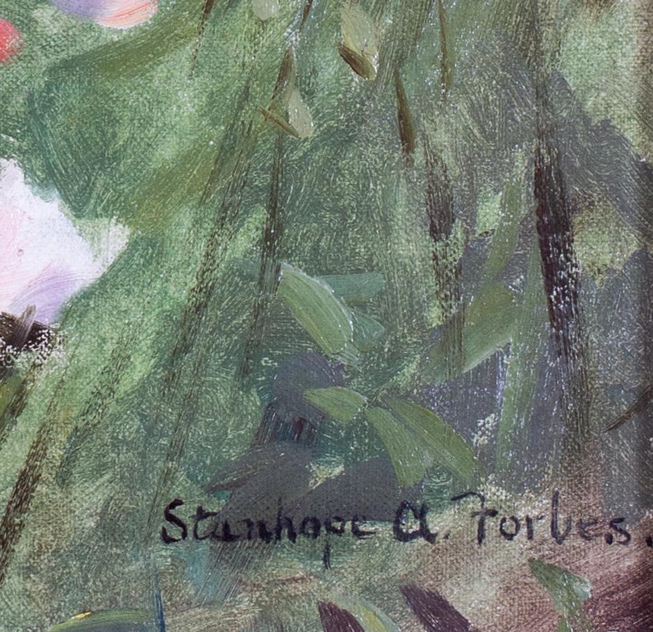 Stanhope A Forbes, peinture à l'huile de poppies dans une prairie, britannique, 20e siècle - Moderne Painting par Stanhope Alexander Forbes