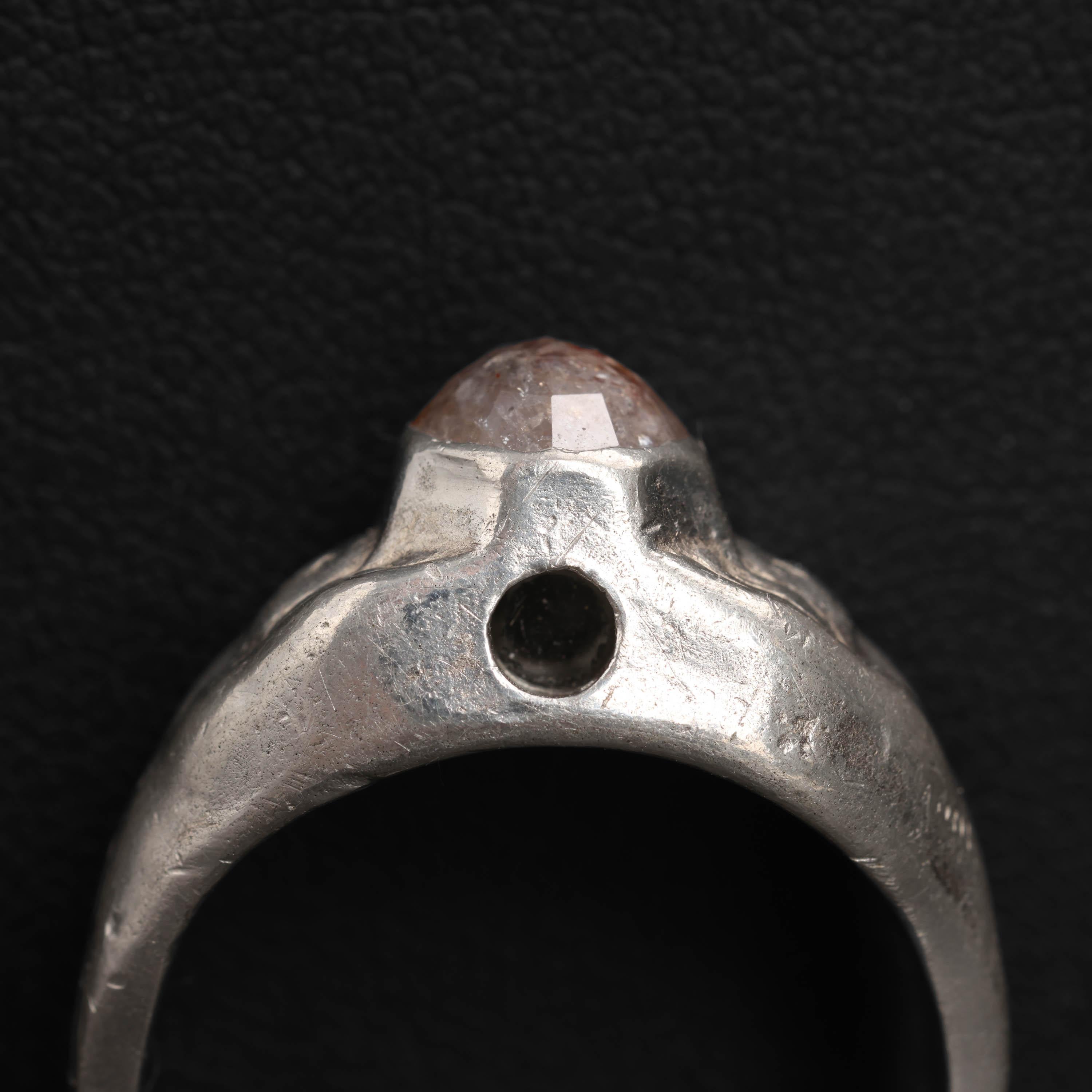 Rose Cut Stanhope Ring in Aluminum with Diamond For Sale