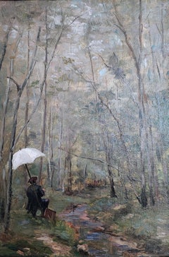 Character at the edge of the stream under his parasol