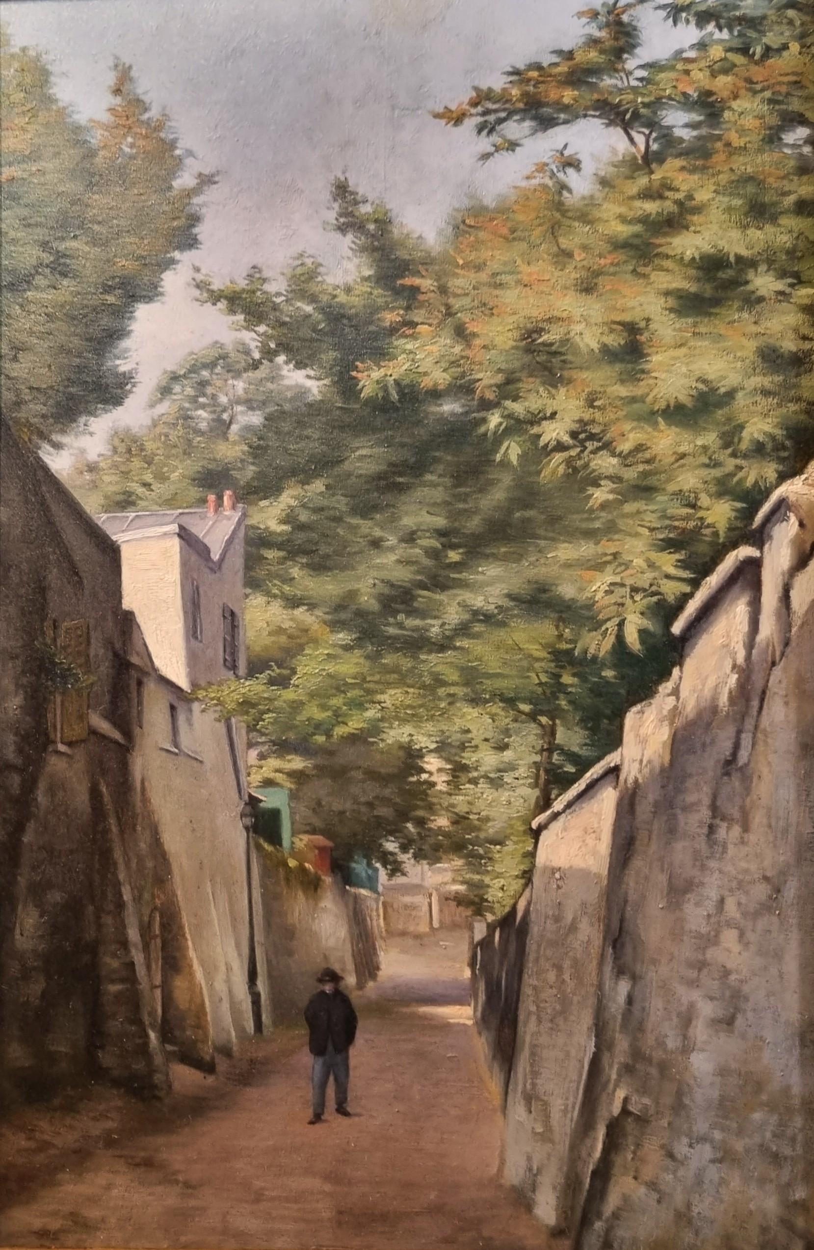 Französische impressionistische Malerei Kreis von Stanislas LEPINE Straße Montmartre 19. (Impressionismus), Painting, von Stanislas Lepine
