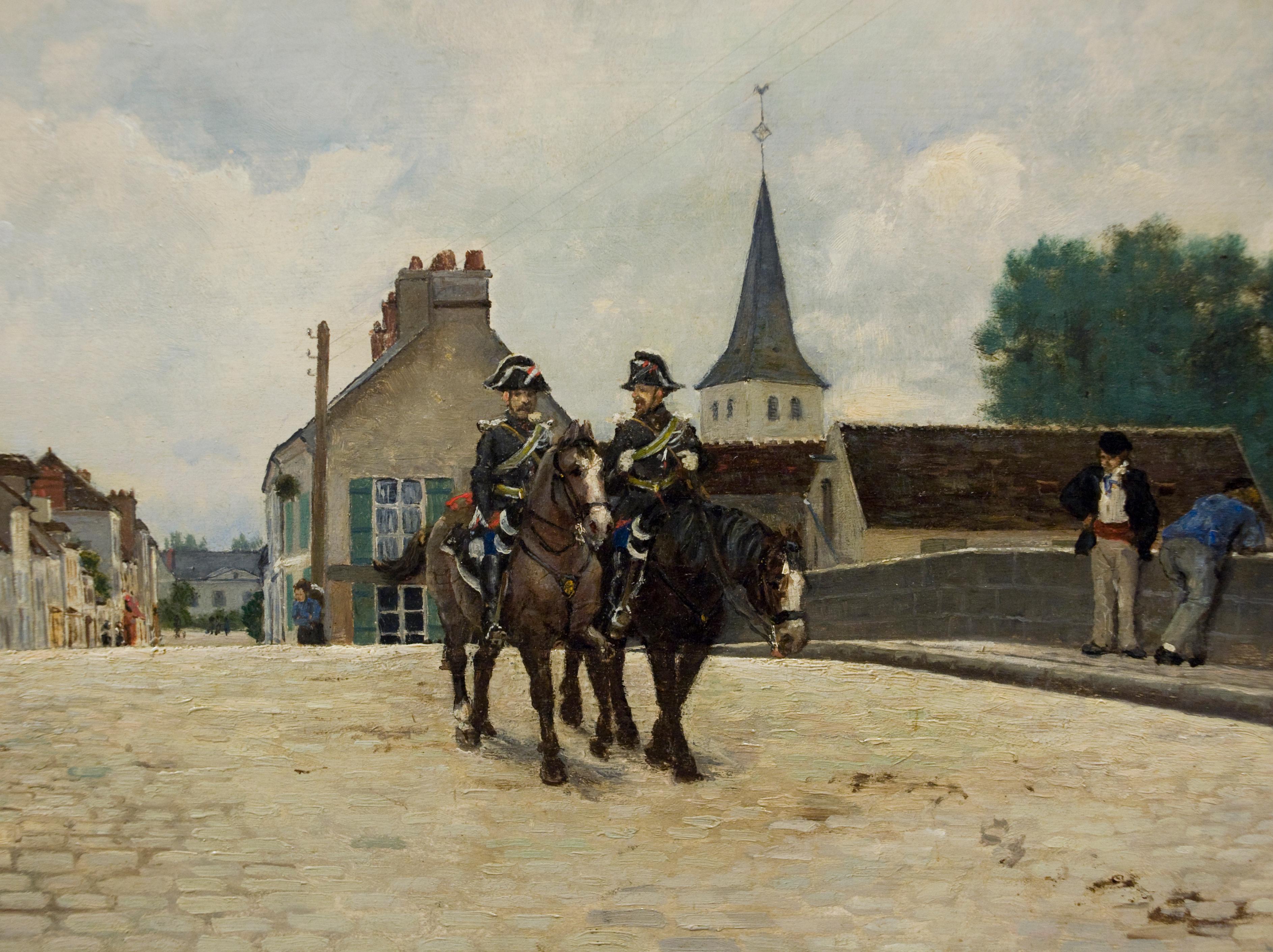 19th Century painting of French Provincial Town by Stanislas Lepine - Painting by Stanislas Victor Édouard Lépine