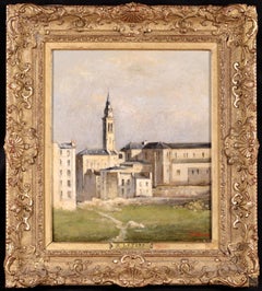 Environs de Caen - Impressionistisches Ölgemälde, Stadtlandschaft von Stanislas Lepine