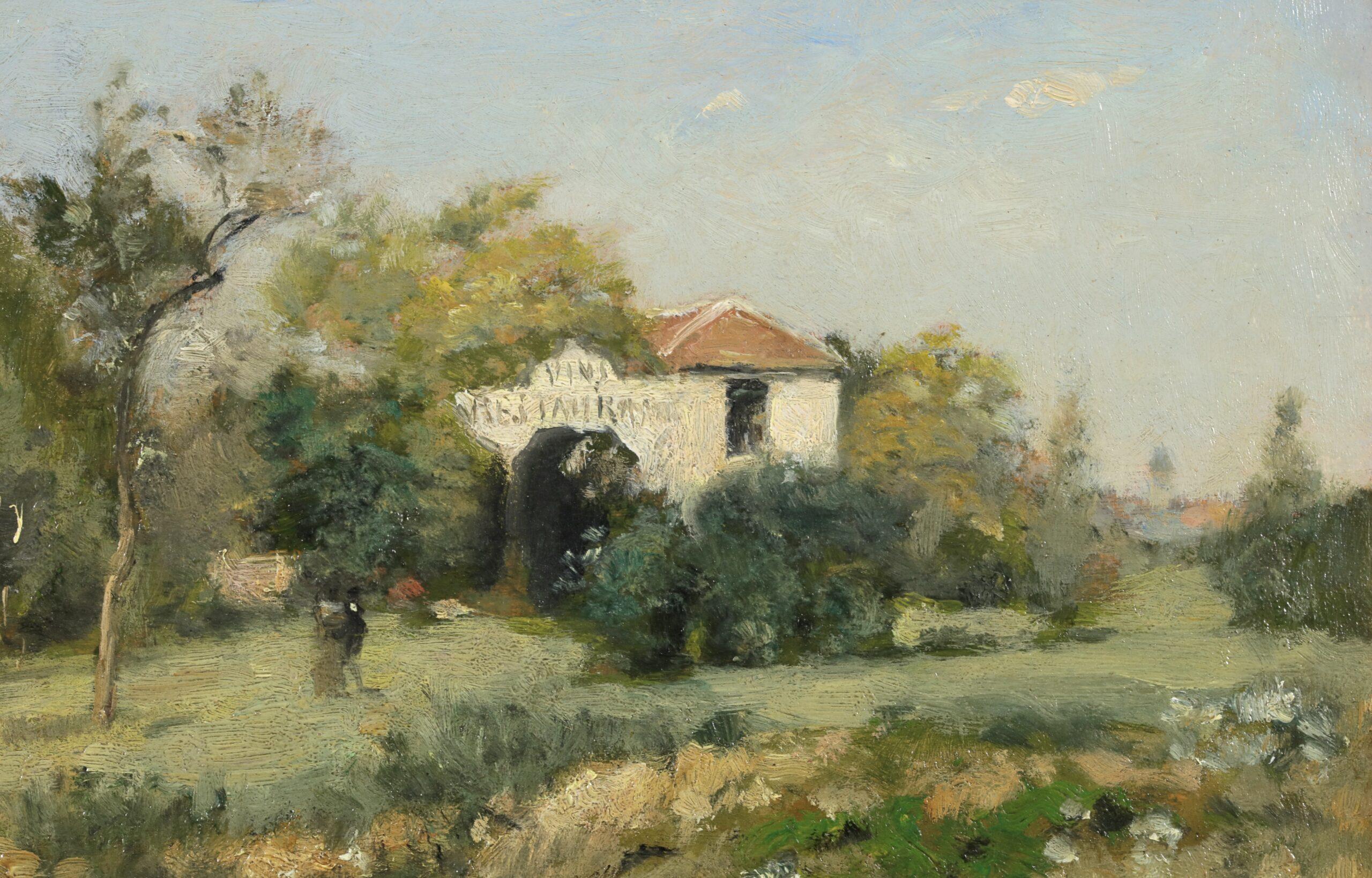 La Maison Blanche - Impressionist Landscape Oil Painting by Stanislas Lepine For Sale 3