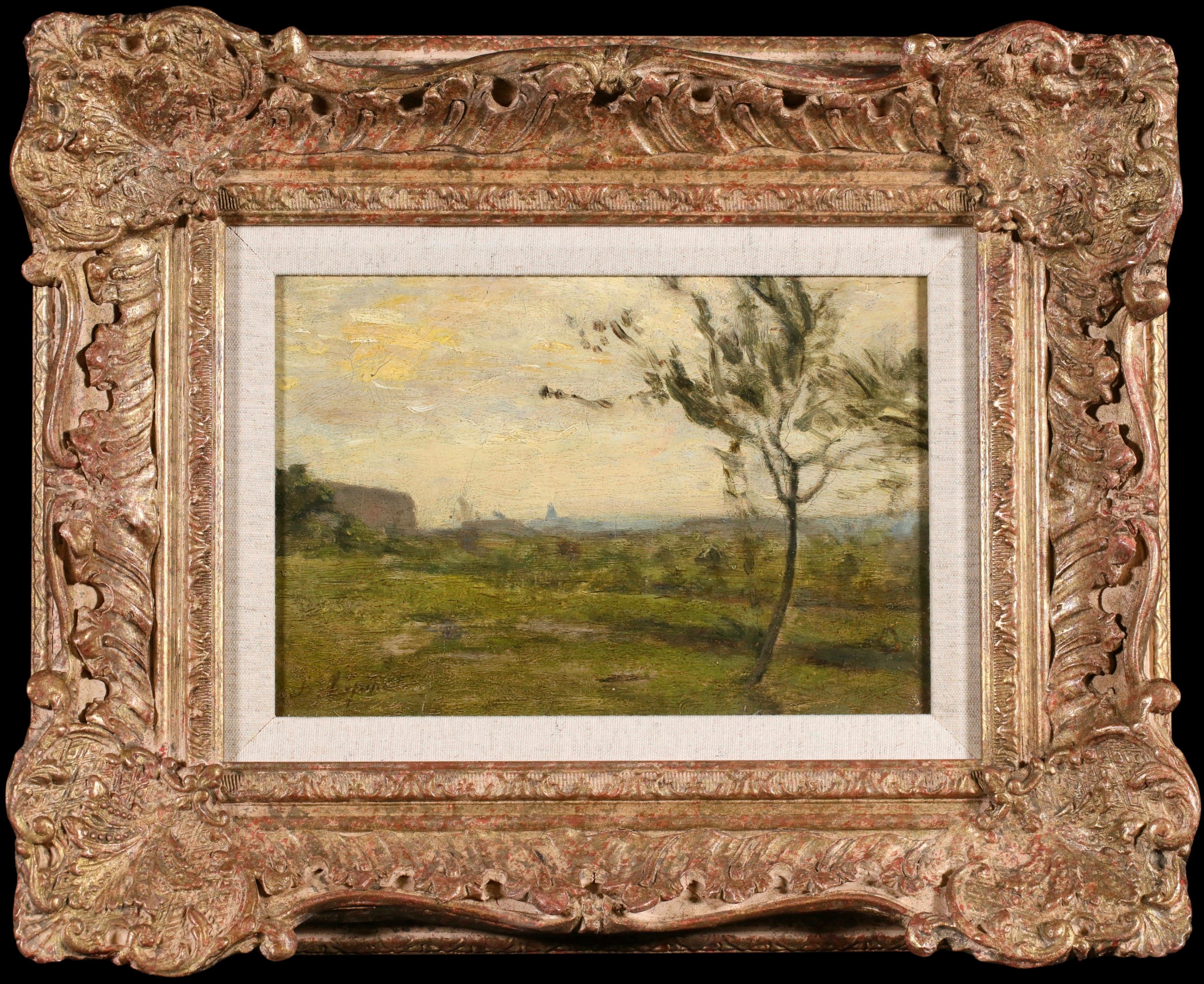 Paysage - Coucher de Soleil - Impressionist Landscape Oil by Stanislas Lepine