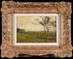 Paysage - Coucher de Soleil - Impressionist Landscape Oil by Stanislas Lepine