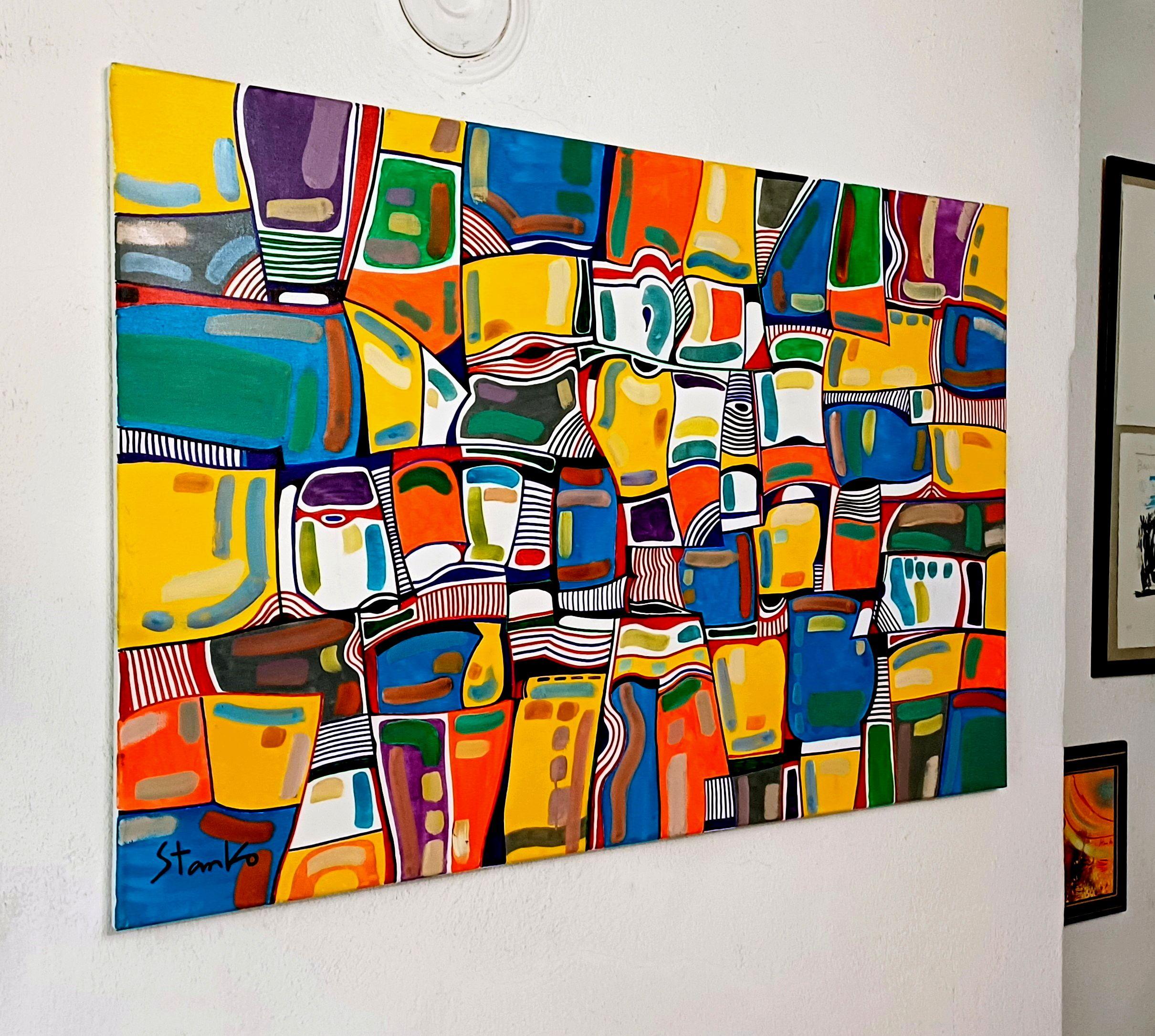 Gioco d'immaginazione-IX, Pittura, Acrilico su tela - Painting di Stanislav Bojankov