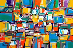 Gioco d'immaginazione-IX, Pittura, Acrilico su tela