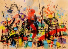 Landschaftsbild auf Jazz-L, Gemälde, Acryl auf Papier