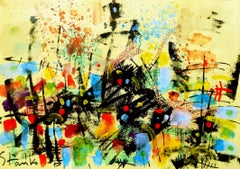 Landschaftsbild auf Jazz-LV, Gemälde, Acryl auf Papier