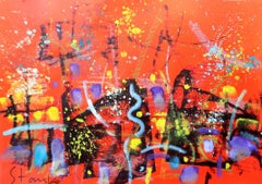 Paisajismo en Jazz-LXV, Pintura, Acrílico sobre papel