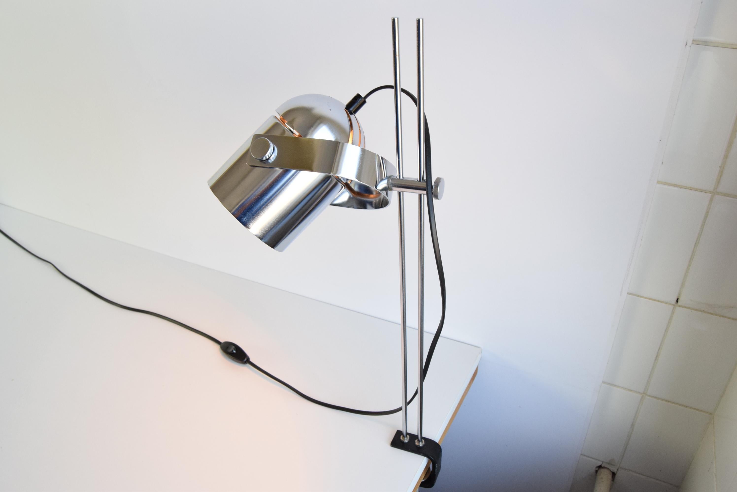 Lampada da tavolo cromata Stanislav Indra, Cecoslovacchia, anni '70. in vendita 2