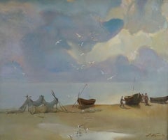 Fishing boats  1974, oil on canvas, 57x68 cm