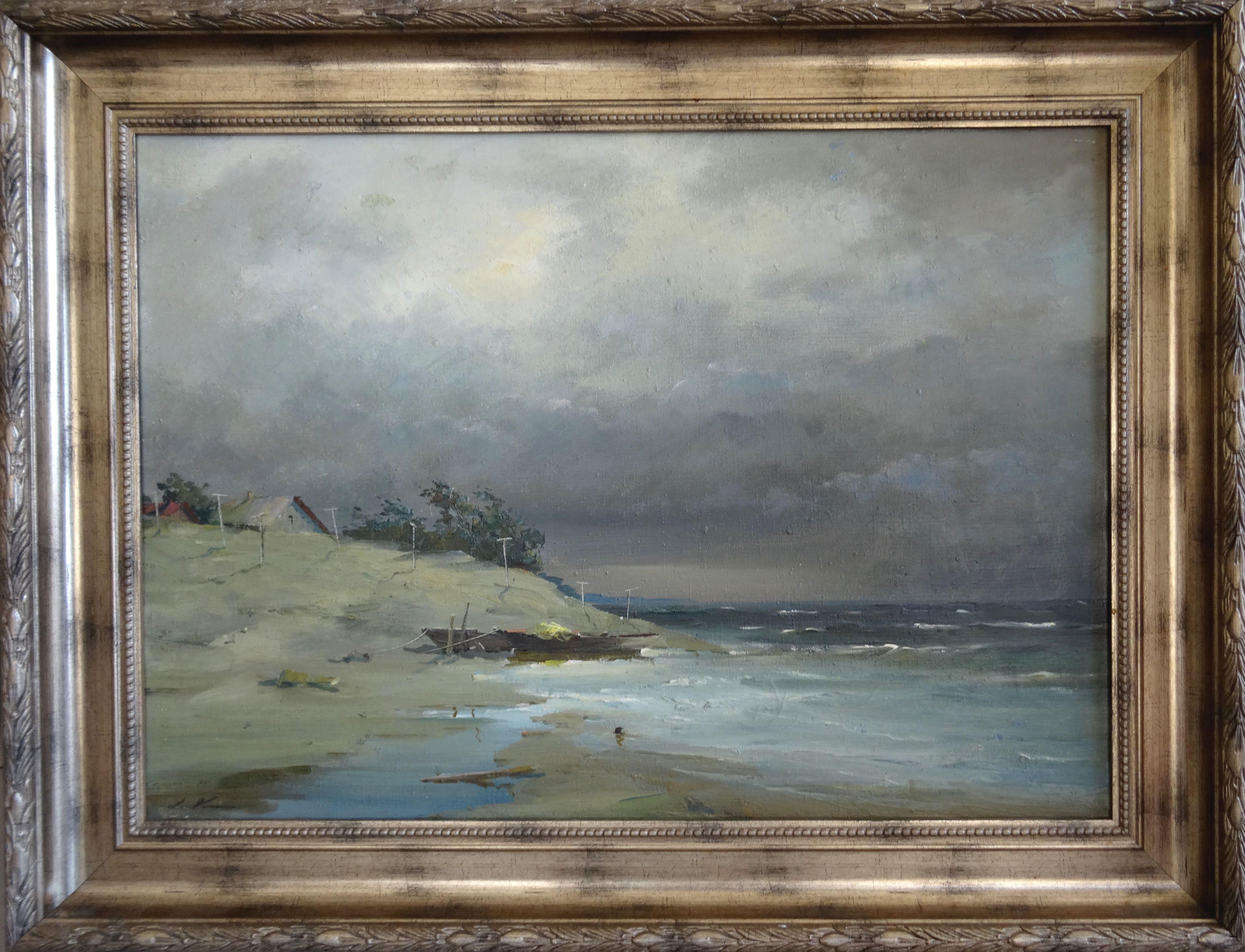 Sea. 1980. Canvas, oil, 50x70 cm - Painting by Stanislav Kreics