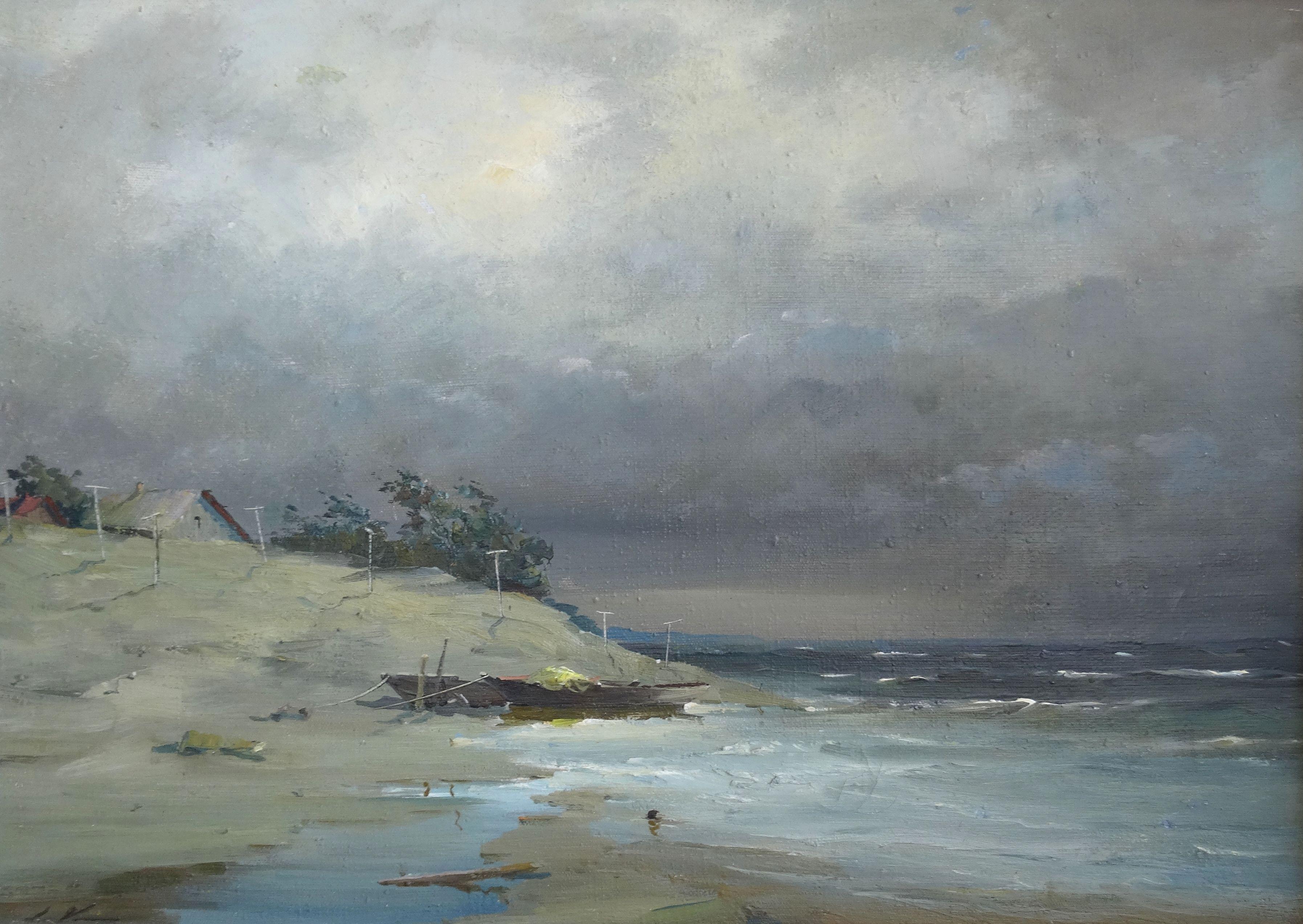Stanislav Kreics Landscape Painting - Sea. 1980. Canvas, oil, 50x70 cm