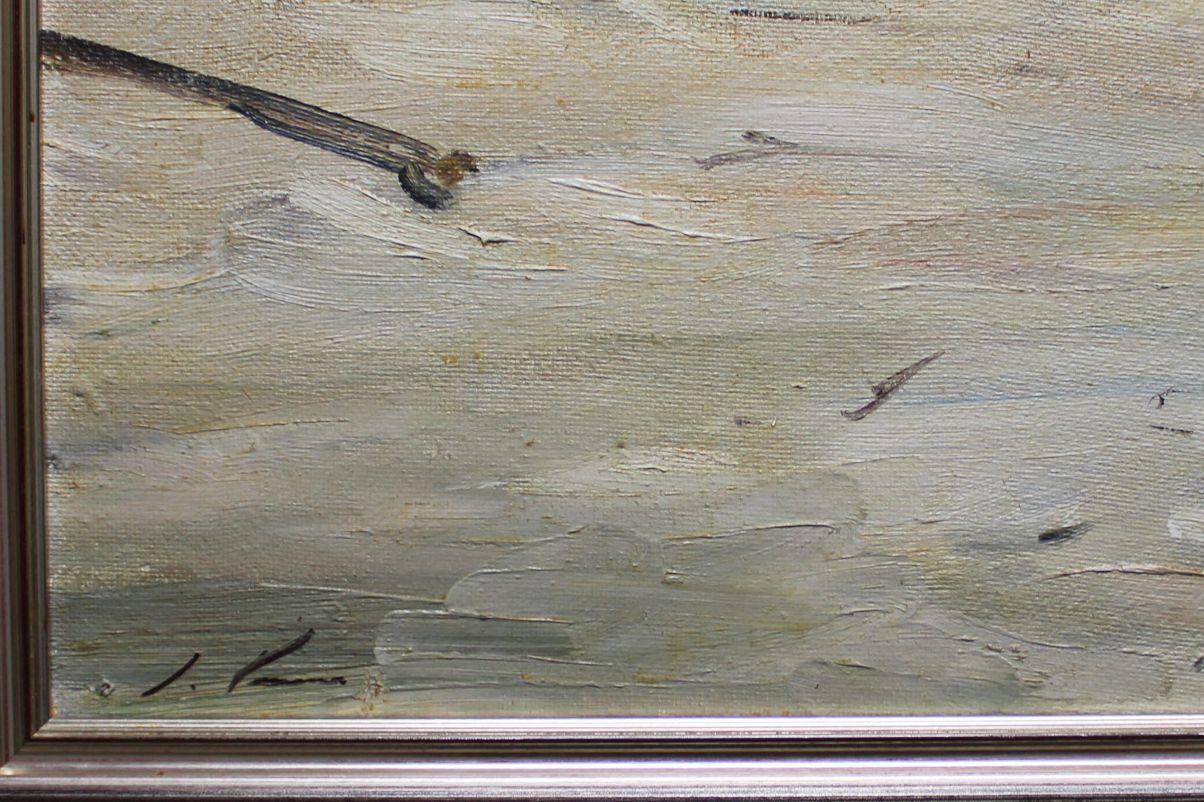 Mer, carton/huile, 67x77 cm en vente 4