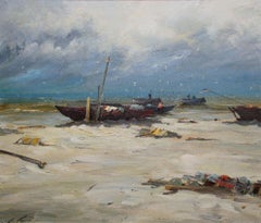 Mer, carton/huile, 67x77 cm