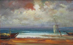 The storm has passed. 1978, cardboard, oil, 40x64 cm