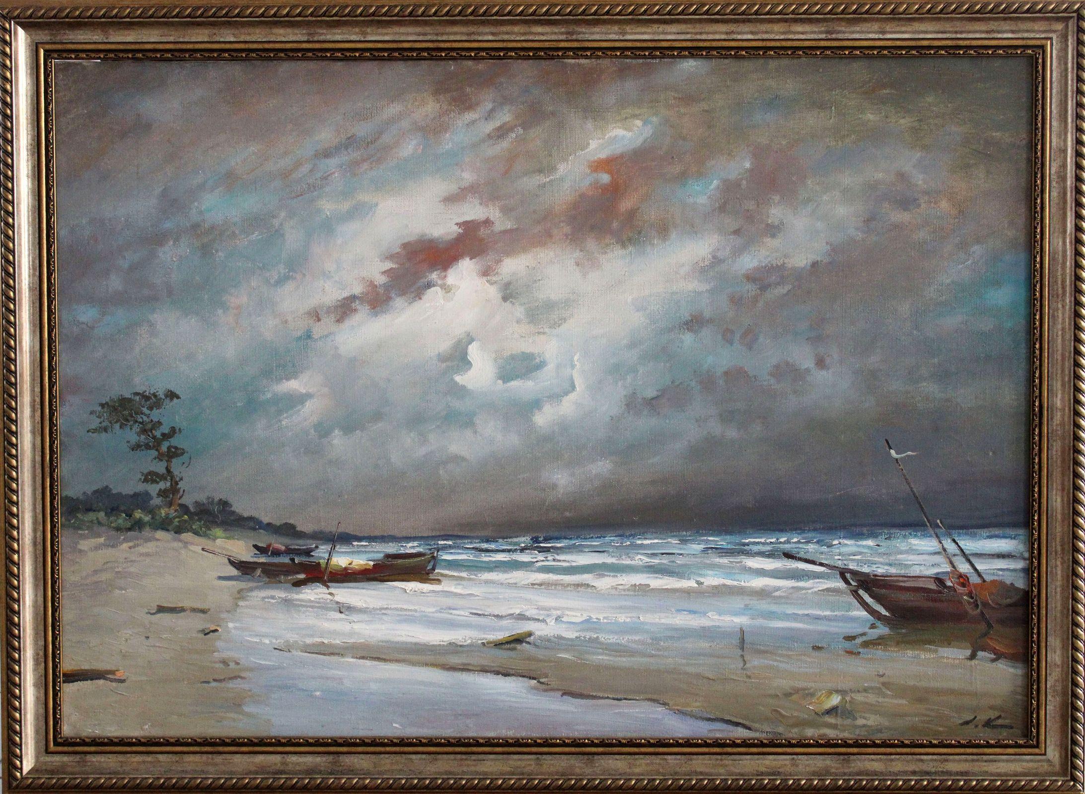 La tempesta è passata.  Olio su tela, 71x100 cm - Painting Realismo di Stanislav Kreics