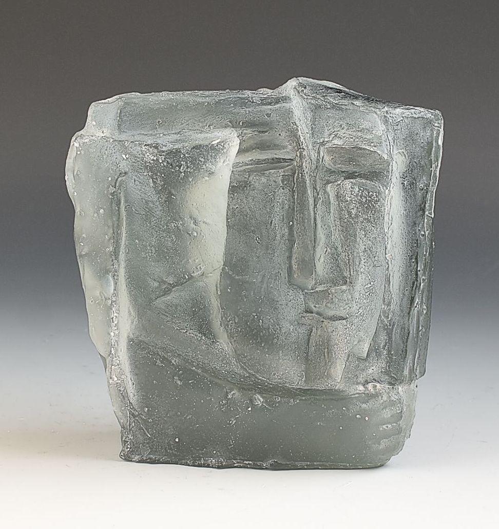 Mid-Century Modern Stanislav Libensky and J Brychtova 'KISS'  - CAST GLASS SCULPTURE 1957-65