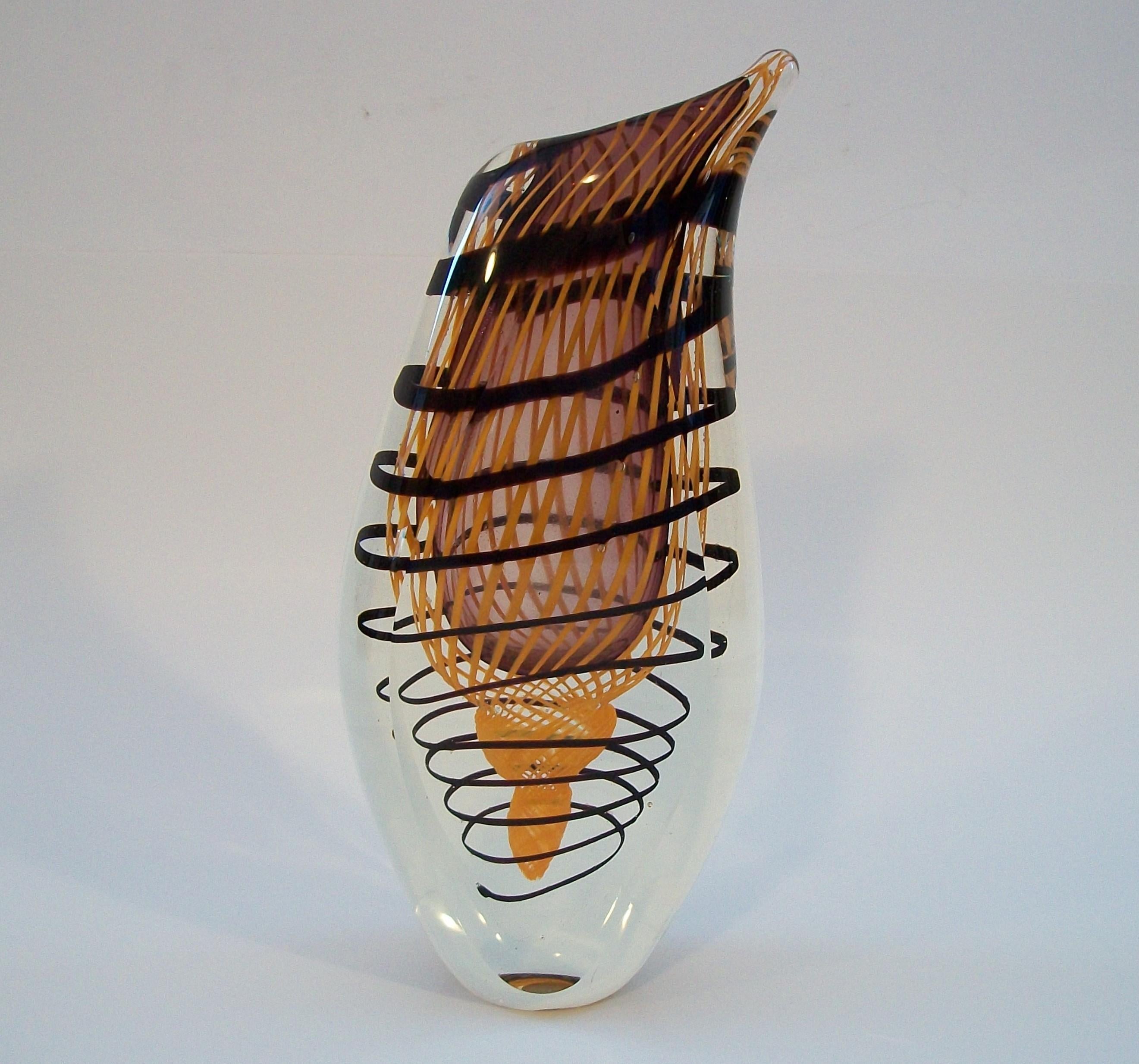 STANISLAV LIBENSKY (Attributed) - Czech Art Glass Vase - Unsigned - Circa 1970's In Good Condition In Chatham, ON