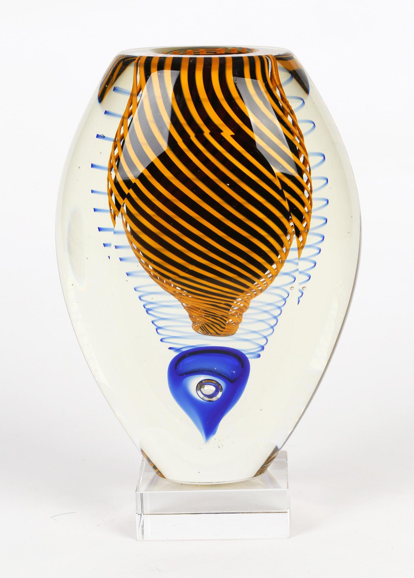 Stanislav Libensky Attributed Swirl Design Art Glass Sculptural Vase 5