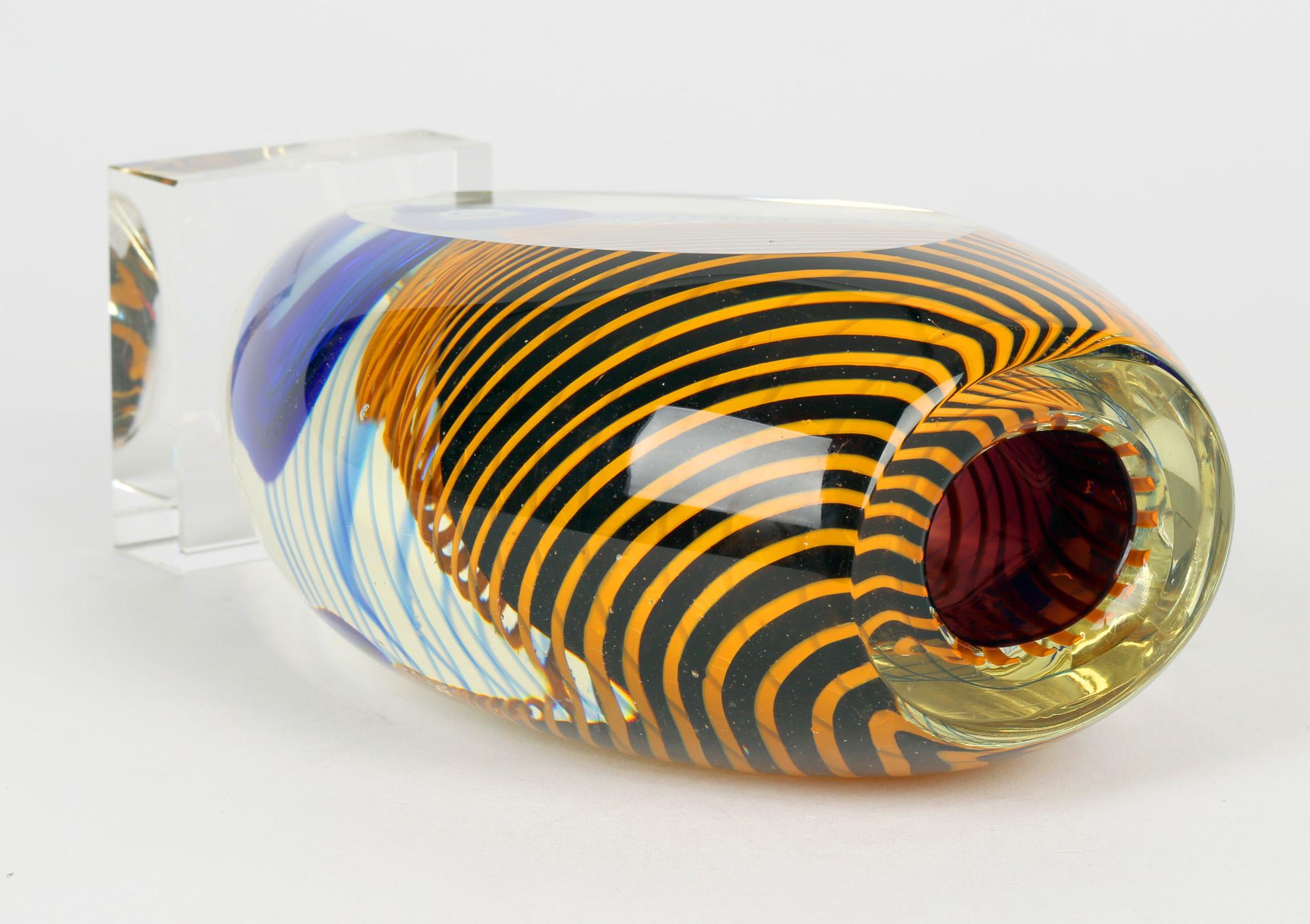 Stanislav Libensky Attributed Swirl Design Art Glass Sculptural Vase 7