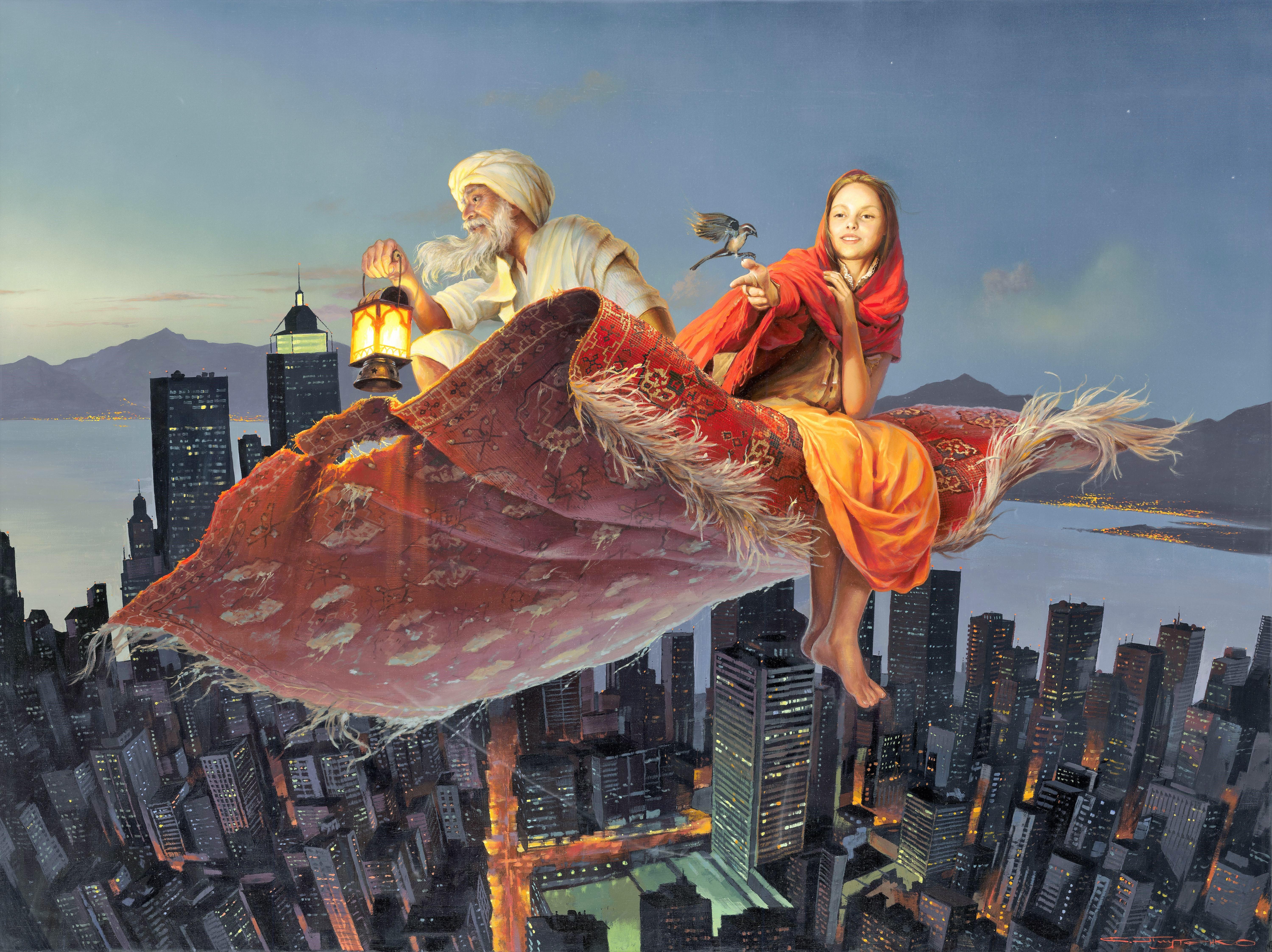 Stanislav Plutenko Figurative Print - Above the City