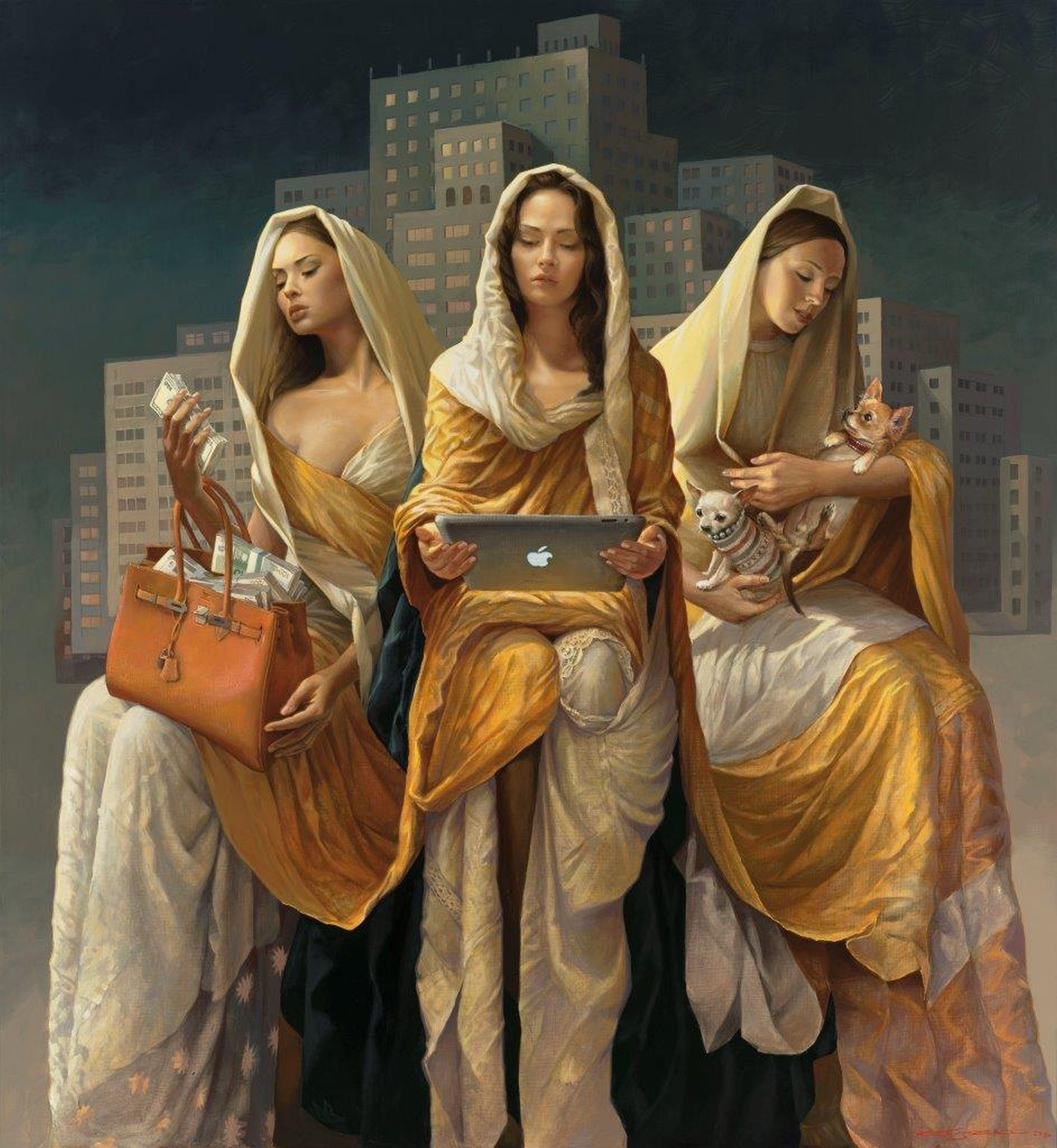 Stanislav Plutenko Figurative Painting - Madonnas of Modernity