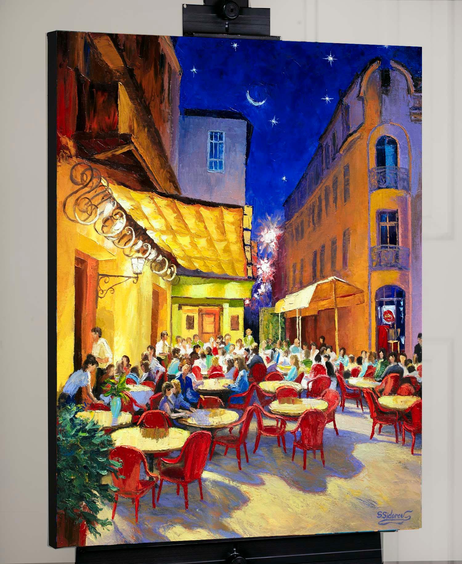 Cafe Van Gogh. Arles, Frankreich, Ölgemälde (Impressionismus), Art, von Stanislav Sidorov