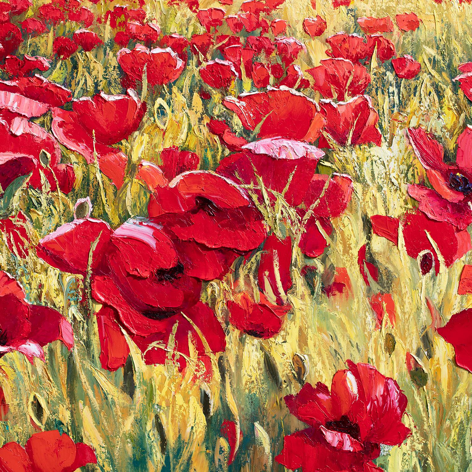 Campo di papaveri - 2, Pittura a olio in vendita 1