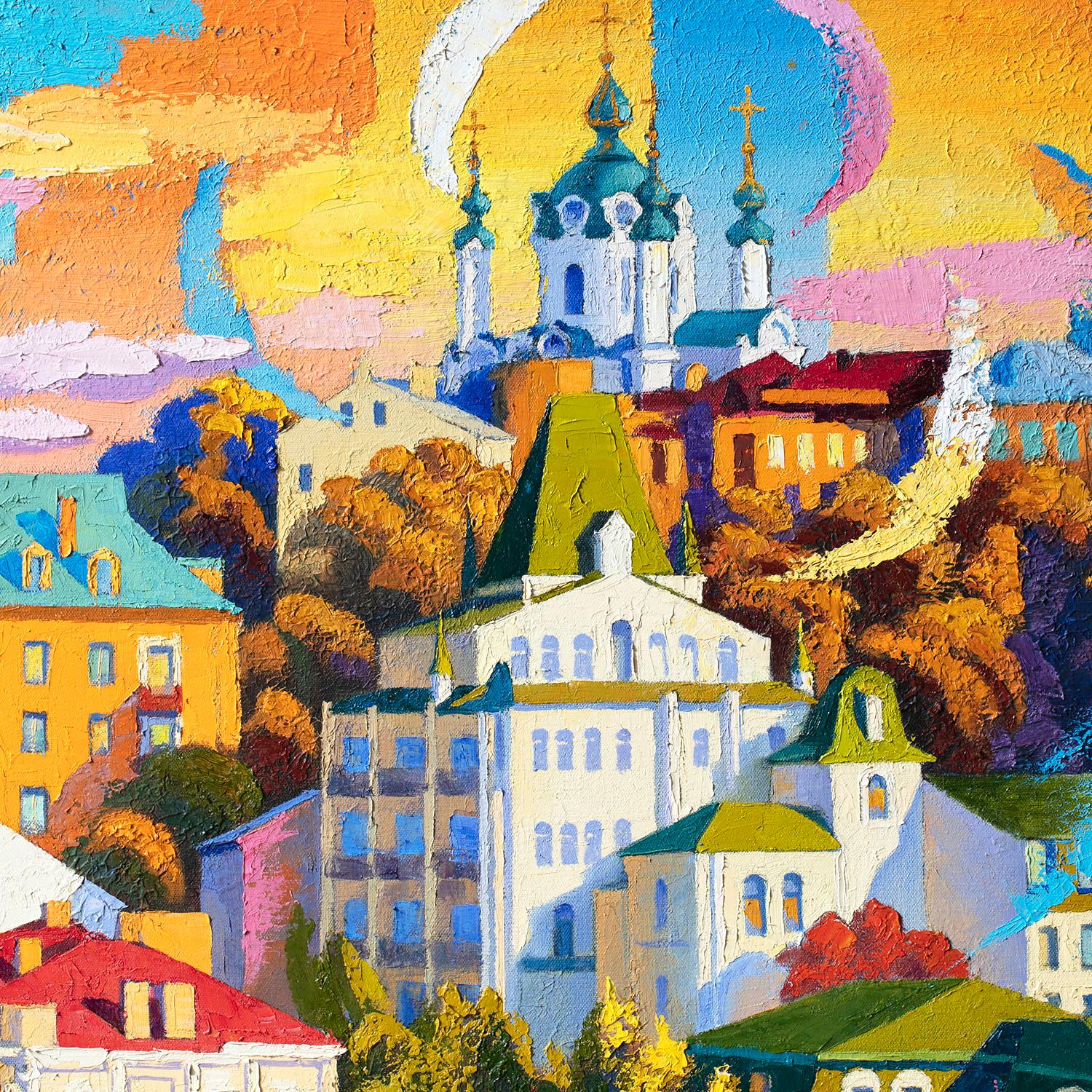 Kiev, Ukraine. Andreevsky Spusk. Sonnerie de cloche, peinture à l'huile en vente 1
