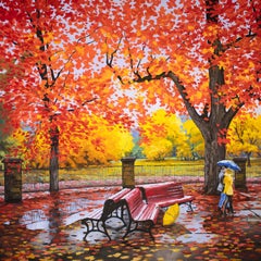 Red and Yellow. Canadian Autumn., Oil Painting