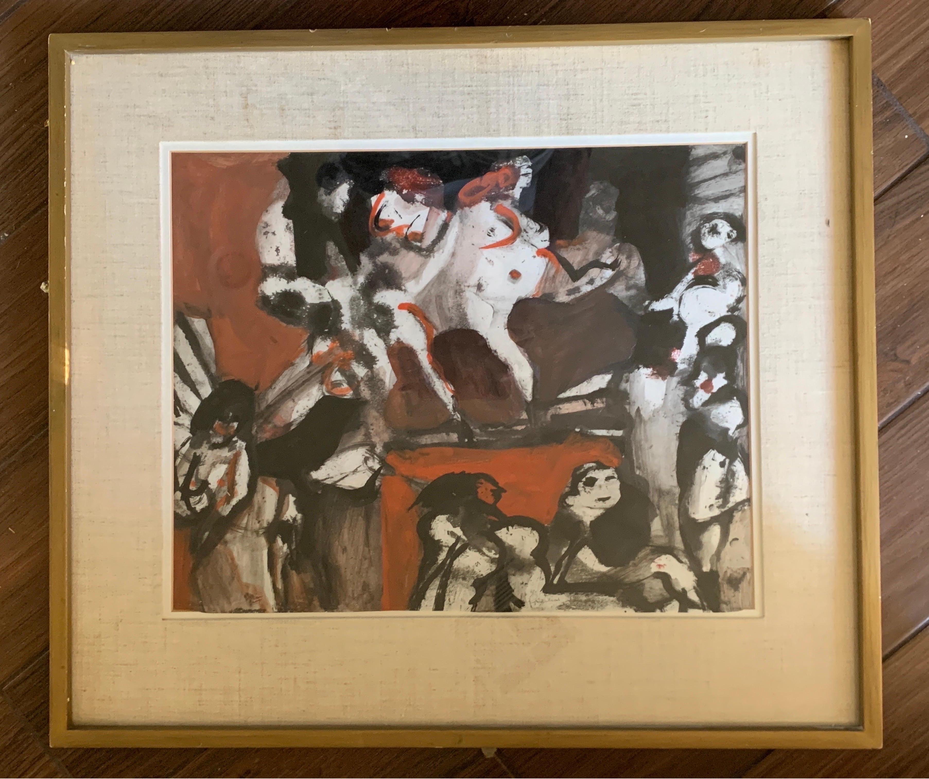 Belgian Stanislaw Frenkiel (1918-2001) Original Painting “Cabaret” 1973 Brussells  For Sale