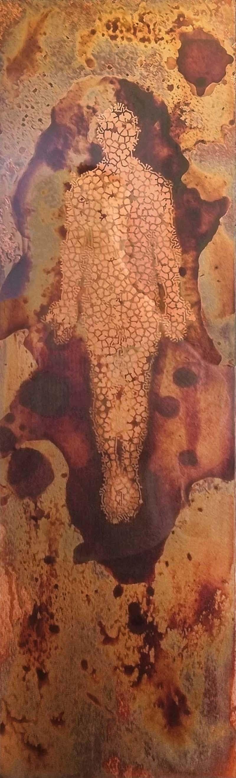 Small Square Coral on copper - Print by Stanislaw Trzebinski