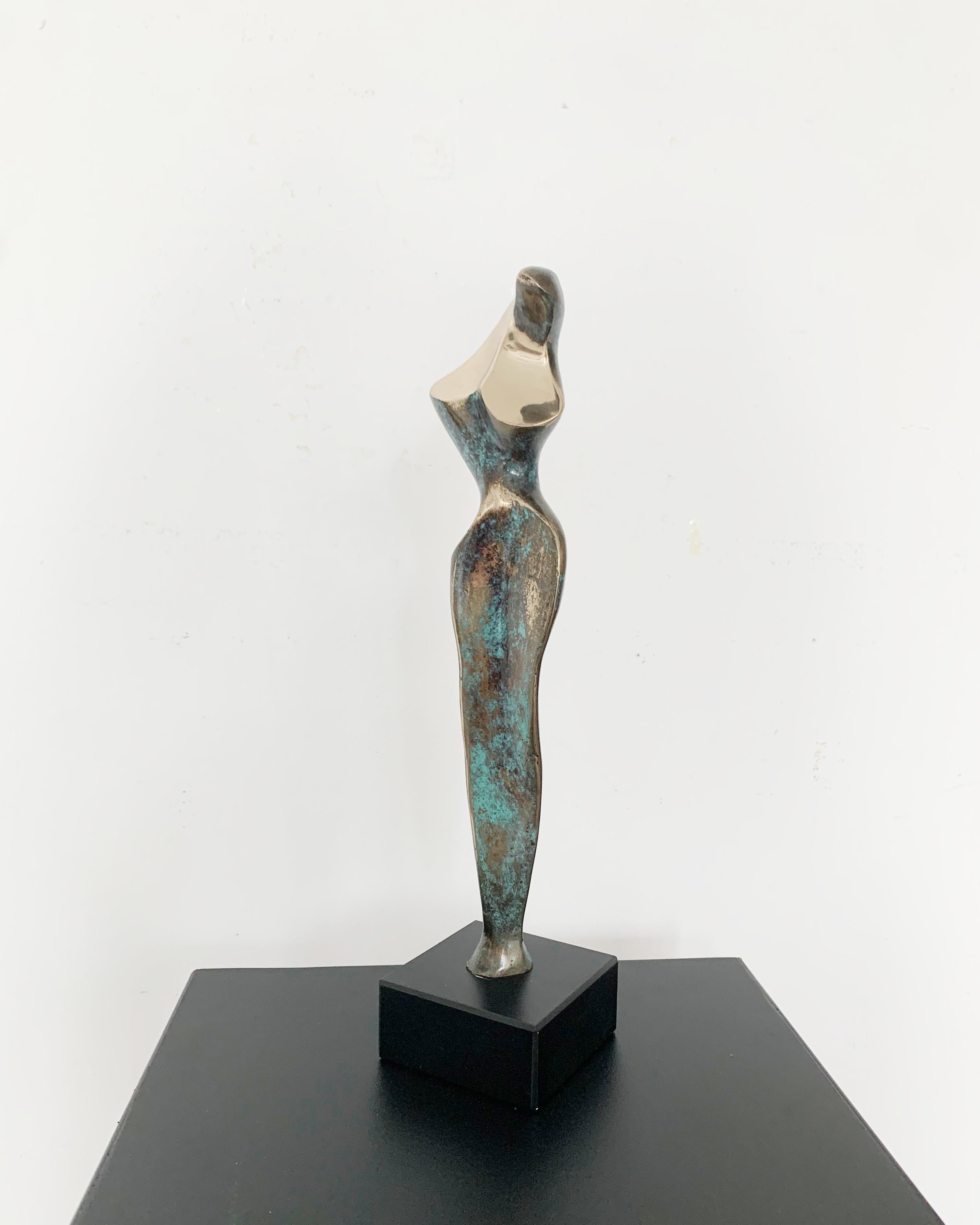 A lady. Contemporary bronze sculpture, Abstract & figurative, Polish art For Sale 1