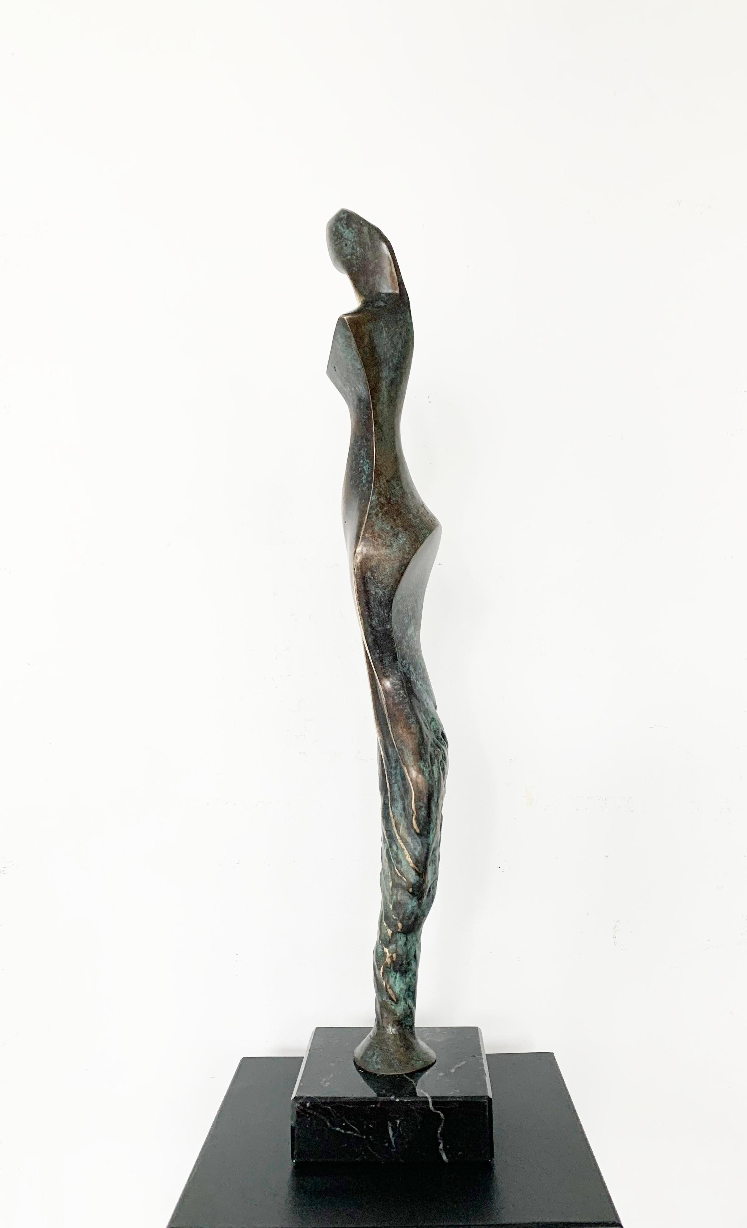 A lady. Contemporary bronze sculpture, Abstract & figurative, Polish art For Sale 3