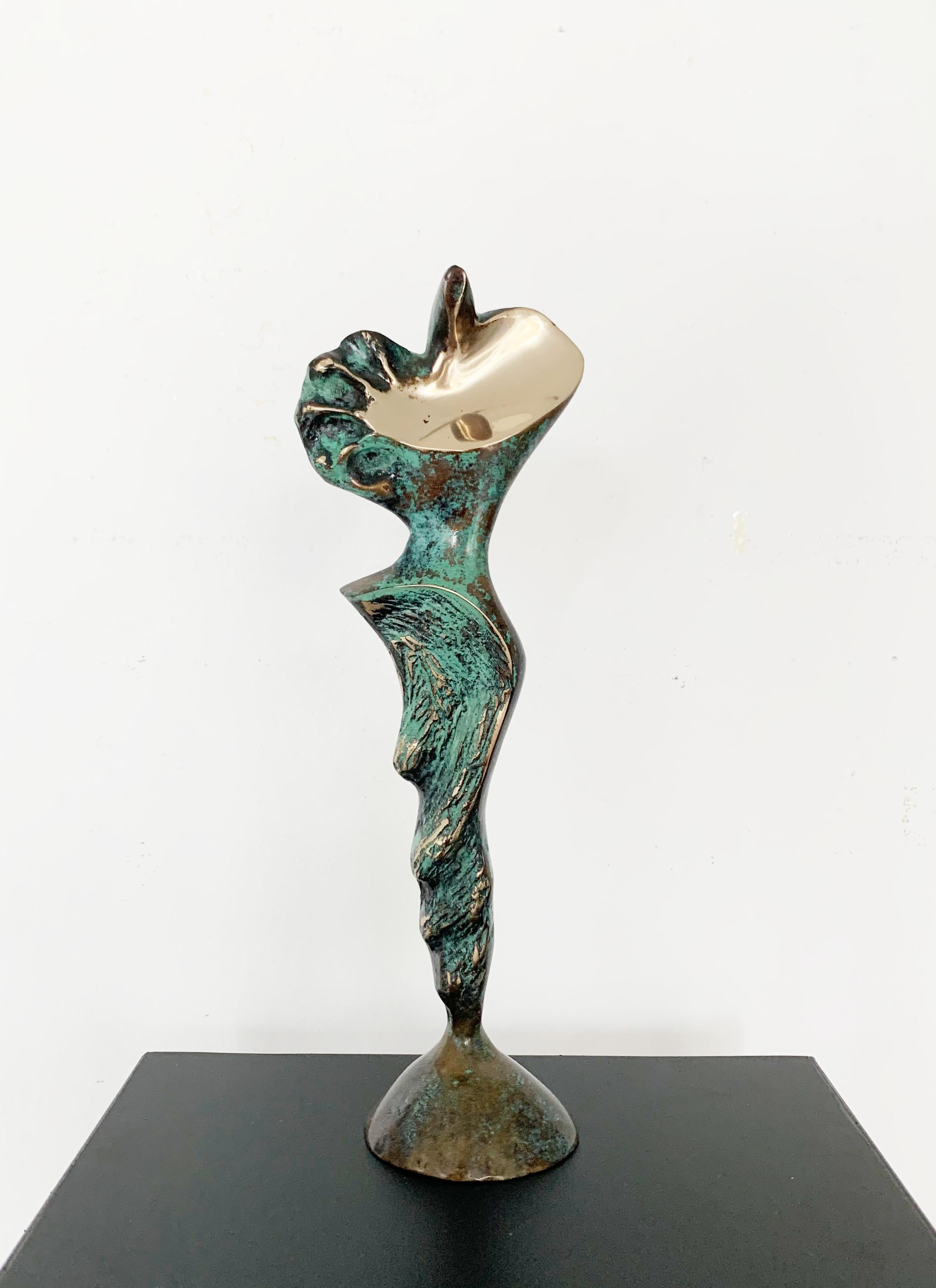 Stanisław Wysocki Abstract Sculpture - A lady. Contemporary bronze sculpture, Abstract & figurative, Polish art