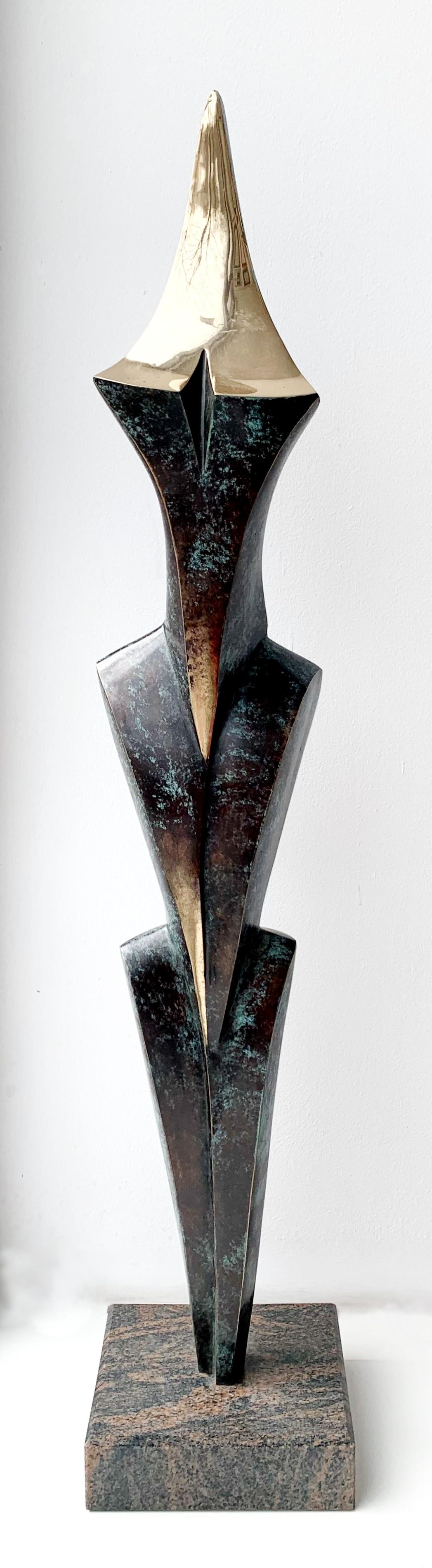Maya - Sculpture en bronze contemporaine, abstrait et figuratif, art polonais
